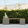 Bowman Dark Grey Concrete Finish and Natural Wood Sealed Top Outdoor BenchModel DOV26023