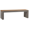 Alex Dark Grey Concrete Finish and Natural Wood Sealed Top Outdoor BenchModel DOV26024