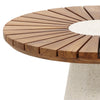 Mia Natural and White Outdoor Side Table Model DOV26094-WHIT