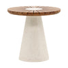 Mia Natural and White Outdoor Side Table Model DOV26094-WHIT