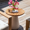 Mia Natural and White Outdoor Side Table Model DOV26094-WHIT