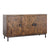 Bratman Medium Brown, Antique Black Base and Hammered Handles Sideboard Model DOV2997