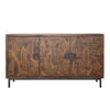 Bratman Medium Brown, Antique Black Base and Hammered Handles Sideboard Model DOV2997