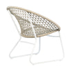 Betel White Frame with Tan Rope Outdoor Occasional Chair Model DOV30007