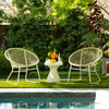 Betel White Frame with Tan Rope Outdoor Occasional Chair Model DOV30007