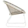 Betel White Frame with Tan Rope Outdoor Occasional Chair Model DOV30007