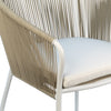 Casey White Frame with Tan Rope Outdoor Dining Chair Model DOV30008