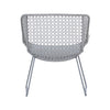 Korina Light Grey Weave and Grey Powder Coated Finish Outdoor Occasional Chair Model DOV30013