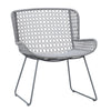 Korina Light Grey Weave and Grey Powder Coated Finish Outdoor Occasional Chair Model DOV30013