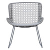 Korina Light Grey Weave and Grey Powder Coated Finish Outdoor Occasional Chair Model DOV30013