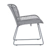 Korina Light Grey Weave and Grey Powder Coated Finish Outdoor Occasional Chair Model DOV30013