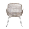 Anton Sand Color Rope and White Powder Coated Finish Outdoor Occasional Chair Model DOV30016