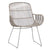 Anton Sand Color Rope and White Powder Coated Finish Outdoor Occasional Chair Model DOV30016