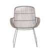 Anton Sand Color Rope and White Powder Coated Finish Outdoor Occasional Chair Model DOV30016