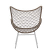 Carmen Sand Color Rope and White Powder Coated Finish Outdoor Occasional Chair Model DOV30017