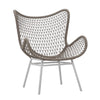 Carmen Sand Color Rope and White Powder Coated Finish Outdoor Occasional Chair Model DOV30017