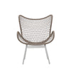 Carmen Sand Color Rope and White Powder Coated Finish Outdoor Occasional Chair Model DOV30017