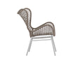 Carmen Sand Color Rope and White Powder Coated Finish Outdoor Occasional Chair Model DOV30017