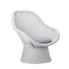 Elmer White Weave and Grey Cushion Outdoor Occasional Chair Model DOV30018