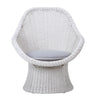 Elmer White Weave and Grey Cushion Outdoor Occasional Chair Model DOV30018