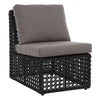 Arnie Dark Charcoal Weave and Powder Coated Metal with Grey Cushion Armless Outdoor Occasional ChairModel DOV30030