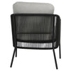 Hansley Black Powder Coated Finish with Grey Cushion Outdoor Occasional Chair Model DOV30031