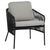 Hansley Black Powder Coated Finish with Grey Cushion Outdoor Occasional Chair Model DOV30031