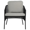 Hansley Black Powder Coated Finish with Grey Cushion Outdoor Occasional Chair Model DOV30031