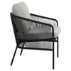 Hansley Black Powder Coated Finish with Grey Cushion Outdoor Occasional Chair Model DOV30031