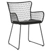 Abra Black Finish with Charcoal Cushion Outdoor Dining Chair Model DOV30033