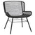 Delfine Black Weave and Black Powder Coated Metal Outdoor Occasional Chair Model DOV30034