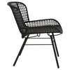 Delfine Black Weave and Black Powder Coated Metal Outdoor Occasional Chair Model DOV30034