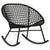 Langston Black Weave and Black Powder Coated Finish Outdoor Rocking Chair Model DOV30041