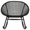 Langston Black Weave and Black Powder Coated Finish Outdoor Rocking Chair Model DOV30041