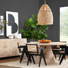 Norwich Antique Black Wood and Natural Rattan Finish Dining ChairModel DOV31005