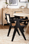 Norwich Antique Black Wood and Natural Rattan Finish Dining ChairModel DOV31005