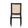 Norton Antique Black Frame with Natural Rattan and White Fabric Dining Chair Set Of 2 Model DOV31006