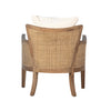 Lily Natural Wood and Rattan Finish and Off White Fabric Occasional ChairModel DOV31008