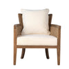 Lily Natural Wood and Rattan Finish and Off White Fabric Occasional ChairModel DOV31008