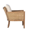 Lily Natural Wood and Rattan Finish and Off White Fabric Occasional ChairModel DOV31008