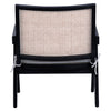 Artadi Antique Black Frame with Natural Rattan and White Fabric Occasional ChairModel DOV31012