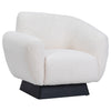 Kramer Black Metal Base and Natural White Faux Fur Occasional ChairModel DOV31018