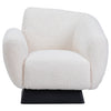 Kramer Black Metal Base and Natural White Faux Fur Occasional ChairModel DOV31018