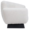 Kramer Black Metal Base and Natural White Faux Fur Occasional ChairModel DOV31018