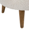 Aldreda Cream Upholstery with Medium Brown Wood legs Stool Model DOV3193