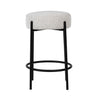 Becca Oatmeal Upholstery with Black Metal Legs Counter StoolModel DOV3194