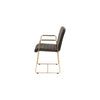 Turner Black Leather and Brass Metal Finish Dining ChairModel DOV32002