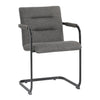 Samuel Dark Grey Upholstery and Black Powder Coated Iron Dining ChairModel DOV32019