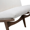 Florentino White Upholstery, Brown Legs and Frame Bench Model DOV32027