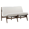 Florentino White Upholstery, Brown Legs and Frame Bench Model DOV32027